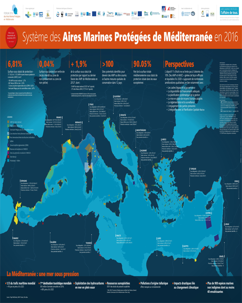 Système des Aires Marines Protégées de Méditerranée en 2016