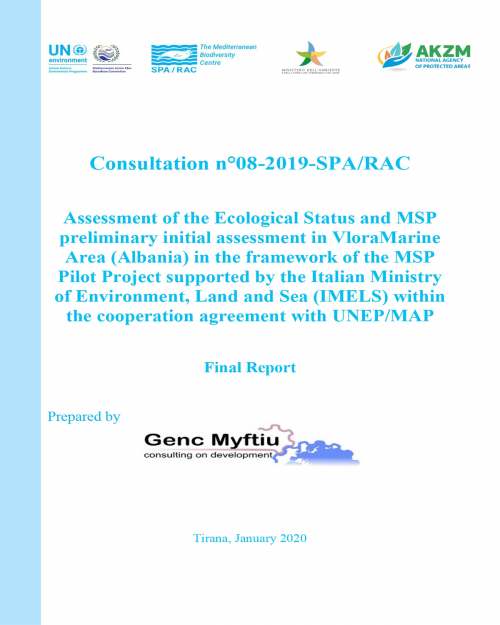 Évaluation de l'état écologique et évaluation initiale préliminaire du MSP dans l'aire marine de Vlora (Albanie) dans le cadre du projet pilote MSP