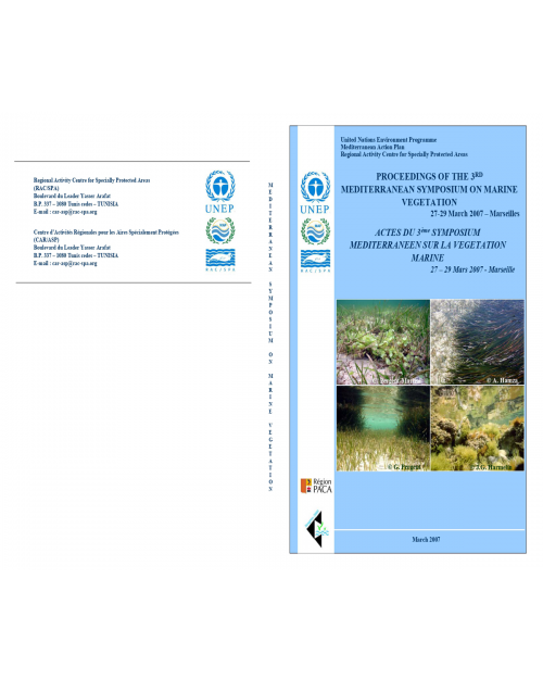 Proceedings of the 3rd Mediterranean Symposium on marine vegetation